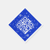 Vrolijke kerst QR-code op sneeuwvlokken Servet (Hoek)