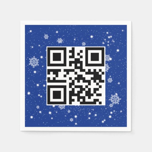 Vrolijke kerst QR-code op sneeuwvlokken Servet (Voorkant)