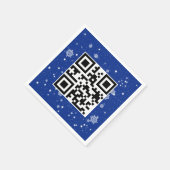 Vrolijke kerst QR-code op sneeuwvlokken Servet (Hoek)