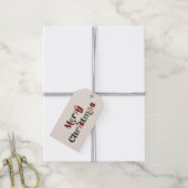 Vrolijke kerst Retro Lettering Cadeaulabel (Met Touw)