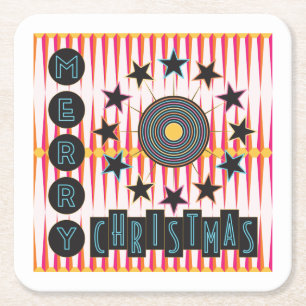 Vrolijke kerst retro Onderzetters