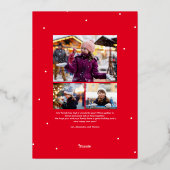 Vrolijke kerst retro script klassieke foto folie feestdagenkaart (Achterkant)