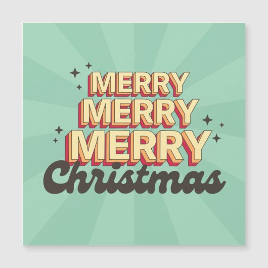 Vrolijke kerst retro stijl groovy tekst (Voorkant)