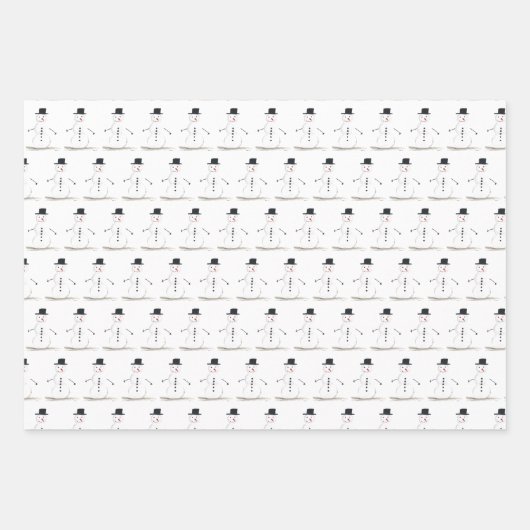 Vrolijke kerst Retro Xmas Stars Sneeuwman Inpakpapier Vel (Voorkant 3)