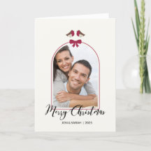 Vrolijke kerst Robins en Red Bow Arched