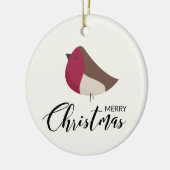 Vrolijke kerst Robins en Red Bow Arched Keramisch Ornament (Links)