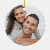 Vrolijke kerst Robins en Red Bow Arched Keramisch Ornament (Achterkant)