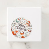 Vrolijke kerst Robins en vossen Bedankjes Labels (In situ)