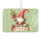 Vrolijke kerst rode gnoom glittery luchtverfrisser (Achterkant)