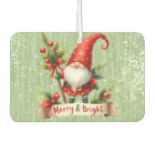 Vrolijke kerst rode gnoom glittery luchtverfrisser (Voorkant)