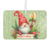 Vrolijke kerst rode gnoom glittery luchtverfrisser (Voorkant)