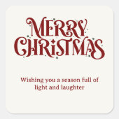 Vrolijke kerst rode sticker (Voorkant)