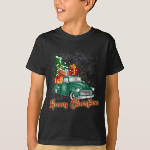 Vrolijke Kerst Rode Vrachtwagen met Boom Cadeaus,  T-shirt