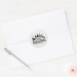 Vrolijke kerst ronde sticker