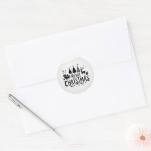 Vrolijke kerst ronde sticker
