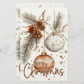 Vrolijke kerst rustieke groet briefpapier (Voorkant / Achterkant)