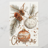 Vrolijke kerst rustieke groet briefpapier (Achterkant)