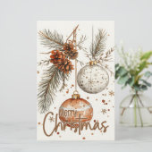 Vrolijke kerst rustieke groet briefpapier (Staand voorkant)