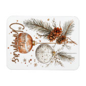 Vrolijke kerst rustieke groet magneet (Horizontaal)