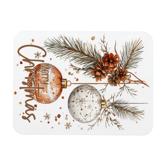 Vrolijke kerst rustieke groet magneet (Horizontaal)