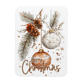 Vrolijke kerst rustieke groet magneet