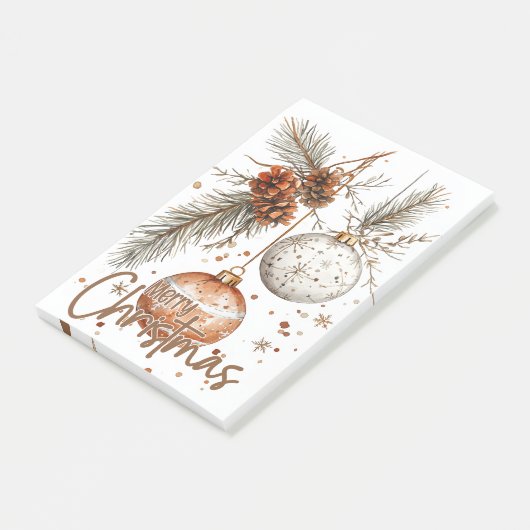 Vrolijke kerst rustieke groet post-it® notes (Schuin)
