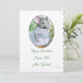 Vrolijke kerst schattige muis kaart (Staand voorkant)
