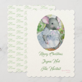 Vrolijke kerst schattige muis kaart
