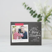 Vrolijke kerst schoolbord belettering stijl feestdagenkaart (Staand voorkant)