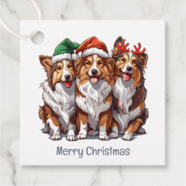 Vrolijke kerst Shetland Sheepdogs Bedankjes Labels