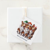 Vrolijke kerst Shetland Sheepdogs Bedankjes Labels (In situ)