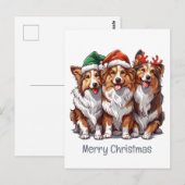 Vrolijke kerst Shetland Sheepdogs Briefkaart (Voorkant / Achterkant)