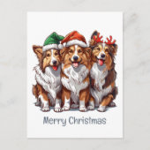 Vrolijke kerst Shetland Sheepdogs Briefkaart (Voorkant)