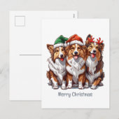 Vrolijke kerst Shetland Sheepdogs Feestdagenkaart (Voorkant / Achterkant)