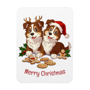 Vrolijke kerst Shetland Sheepdogs Magneet