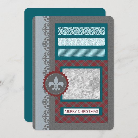 vrolijke kerst ( silhouscreen ) kaart (Voorkant / Achterkant)