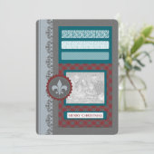 vrolijke kerst ( silhouscreen ) kaart (Staand voorkant)