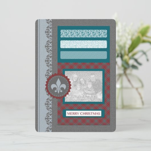 vrolijke kerst ( silhouscreen ) kaart (Staand voorkant)