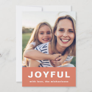 Vrolijke Kerst Sinaasappel Koraal Twee Fotocollage Feestdagenkaart