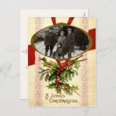 Vrolijke kerst  Sjabloon Briefkaart (Voorkant / Achterkant)