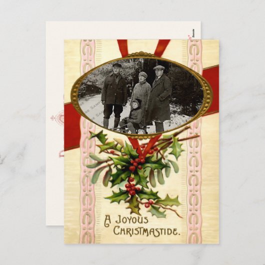 Vrolijke kerst  Sjabloon Briefkaart (Voorkant / Achterkant)