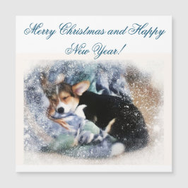 Vrolijke kerst slapen Corgi Puppy