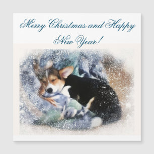 Vrolijke kerst slapen Corgi Puppy