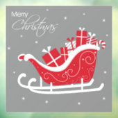 Vrolijke kerst slee en Cadeaus Raamsticker (Vel 3)