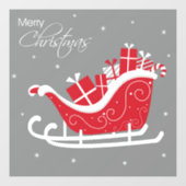 Vrolijke kerst slee en Cadeaus Raamsticker (Vel)