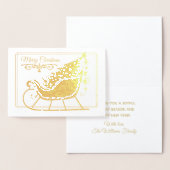 Vrolijke kerst Sleigh Tree Family Holiday Folie Kaarten (Display)