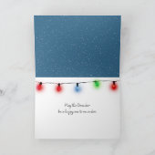 Vrolijke kerst Sneeuwman en Bunny Feestdagen Kaart (Binnen)