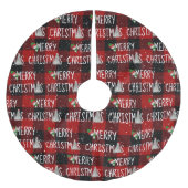 Vrolijke kerst sneeuwman op Buffalo Plaid Kerstboom Rok (Voorkant)