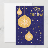 Vrolijke kerst sneeuwpop ornament kaart (Voorkant / Achterkant)