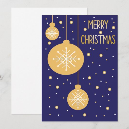 Vrolijke kerst sneeuwpop ornament kaart (Voorkant / Achterkant)